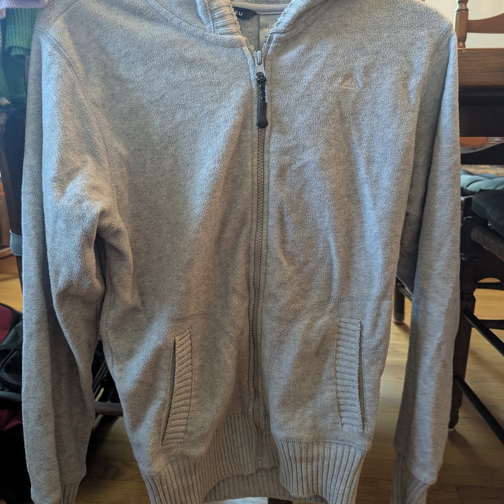 Gray Hoodie Fleece Sweater